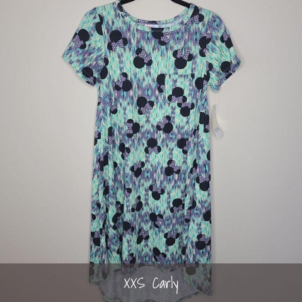 LuLaRoe Carly Dress XXS Disney Minnie Mouse NWT